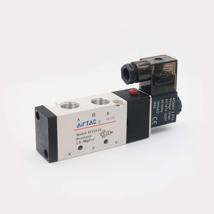 亚德客型微型电磁阀4v210-08磁性控制开关控制气缸二