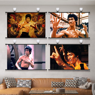 李小龙挂画brucelee海报武打功夫明星写真搏击健身房装饰画壁画