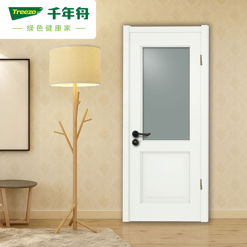 千年舟木门混油烤漆实木复合玻璃门室内家用书房门定制简约现代门