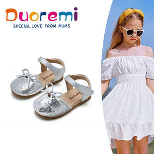 DuoReMi夏季新款BR2431手工编织珠片时尚女童洛可可色系凉鞋