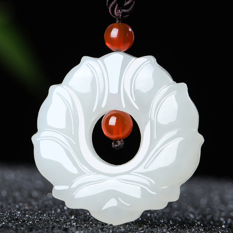 优惠券大全—佳媛玉业和田玉莲花玉吊坠 男女士款玉坠玉石玉挂坠玉牌