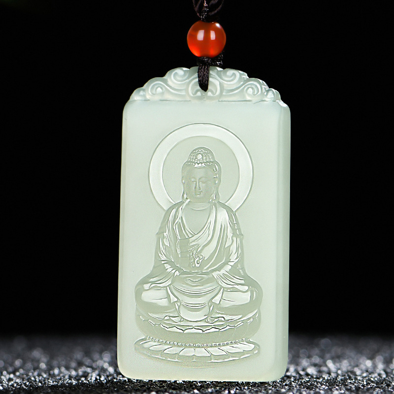 佳媛玉业和田玉大日如来本命佛玉吊坠男士款玉坠玉石玉牌玉佩
