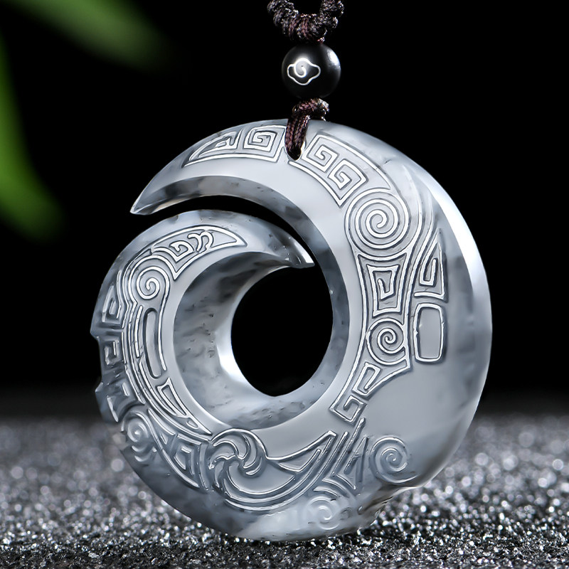 和田玉时来运转青花玉吊坠男女士款时来运转玉坠玉石玉挂坠玉佩