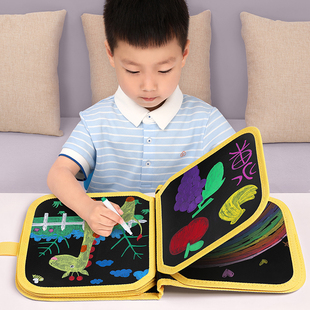 儿童可擦画画本幼儿园涂色绘本画册宝宝启蒙涂鸦套装神器反复使用