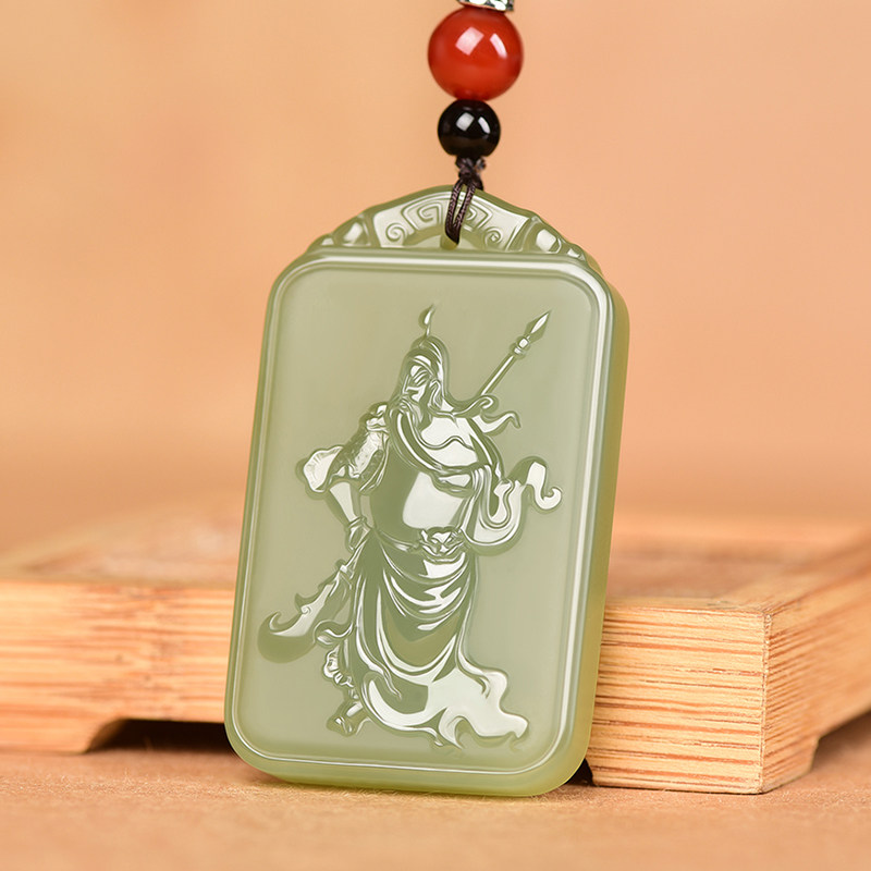 和田玉关公吊坠男忠义千秋关二爷玉坠转运武财神玉石挂件玉佩玉牌