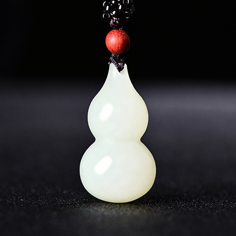 新疆和田玉吊坠白玉葫芦玉佩福禄女款招财纳福玉项链挂件饰品挂坠