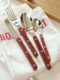 新款 限量款法国进口Sabre Paris闪耀中国红手工刀叉勺西餐餐具
