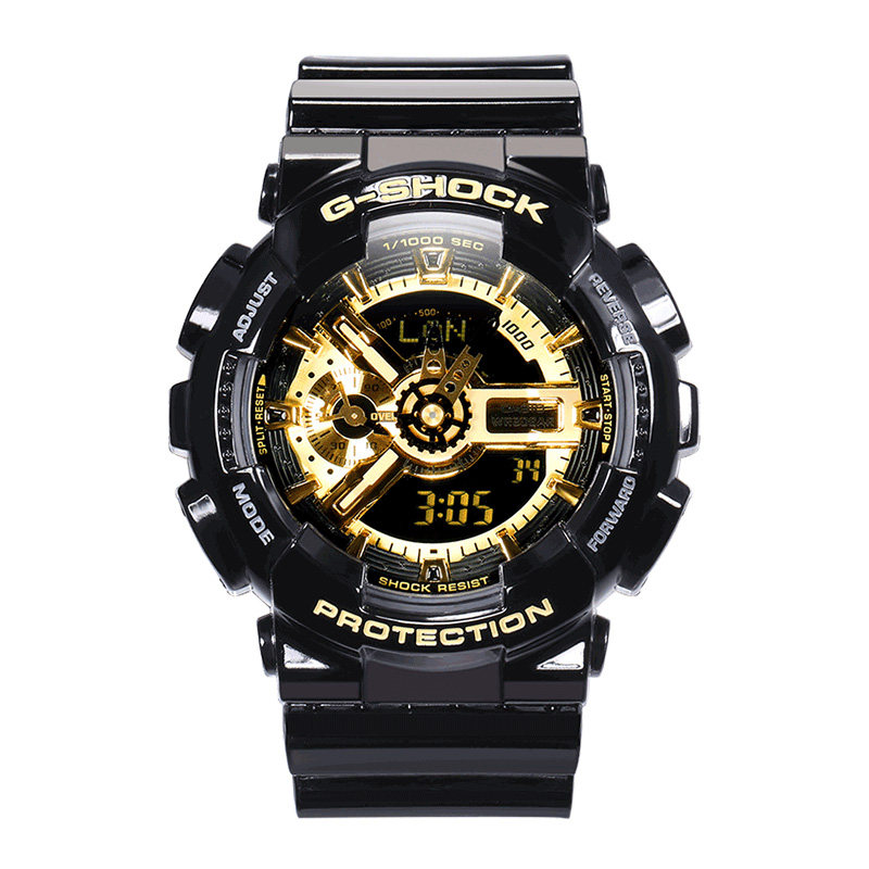 卡西欧casio手表男gshock黑暗之心黑金潮流运动电子男表ga110gb