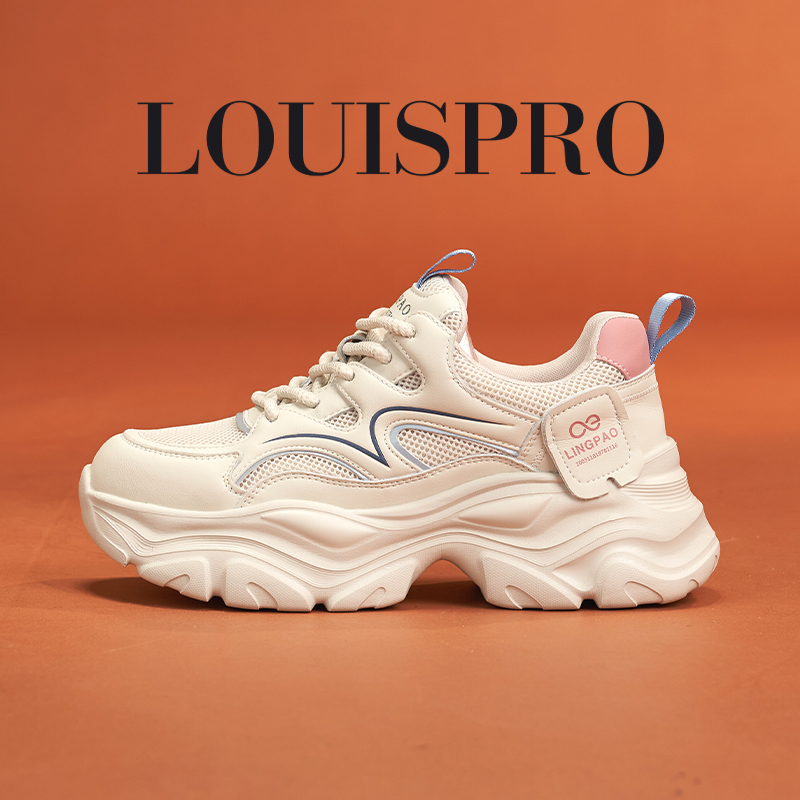 Louispro女子意大利名品厚底老爹鞋运动鞋松糕鞋透气时尚百搭女士