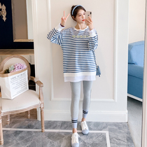 Pregnant women's bottoming shirt autumn and winter with pregnant women's autumn clothes top women's Korean sweater T-shirt long sleeve spring and Autumn