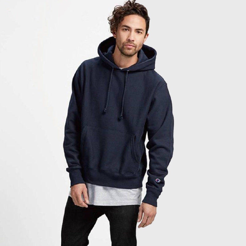 champion冠军卫衣纯色经典新款男女情侣袖标长袖外套连帽衫潮美版