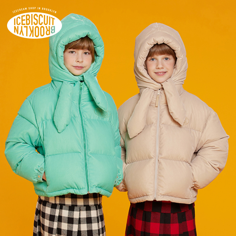 ICEBISCUIT韩国秋冬2023新款时尚保暖儿童绑带帽男女童冬天帽子