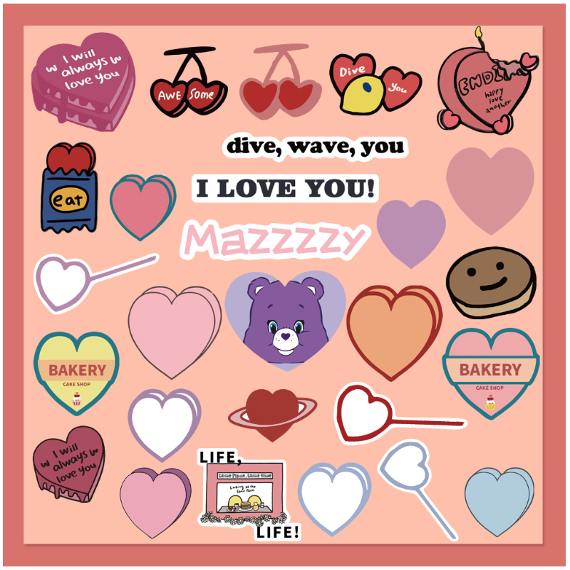 44张欧阳娜娜同款韩国mazzzzy行李箱手机平板笔记本电脑ins风贴纸