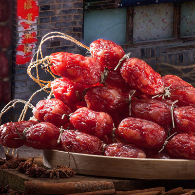 名香园广式枣肠广味香肠180g2纯肉土猪肠灵山农家自制特产