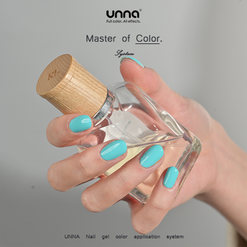 unna（美妆）unna很正的蒂芙尼蓝新款高级感纯色锆石蓝色美甲油胶