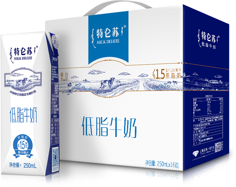 闭眼买mengniu蒙牛特仑苏低脂牛奶250ml16包