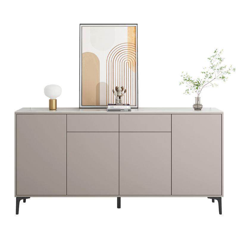 轻奢岩板餐边柜现代简约实木茶水柜客厅边柜储物边柜厨房酒柜超薄