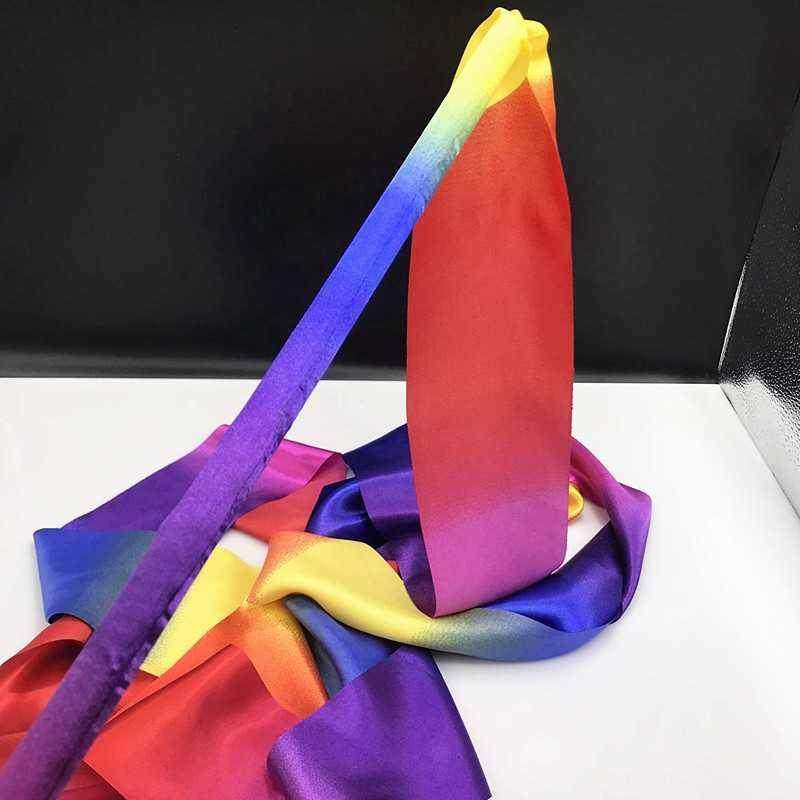 彩带2个七彩彩绸体操红绸绸带健身飘带舞蹈更多舞蹈配饰