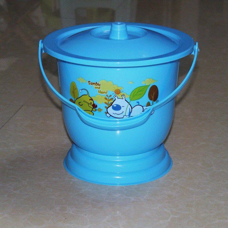 高脚手提痰盂尿桶加高坐便器加厚塑料带盖特大号痰盂