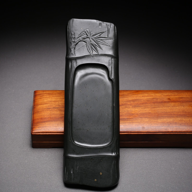 (今日10折)国家非遗万石君匠心制砚 《竹报平安》安徽歙砚老坑砚台四