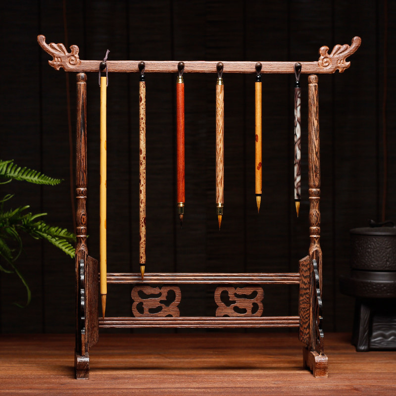 万石君笔架毛笔挂毛笔架笔挂简约现代学生文房四宝复古挂毛笔的笔架