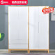 全实木衣柜家用卧室简约现代经济型儿童储物柜可定制松木白门柜子