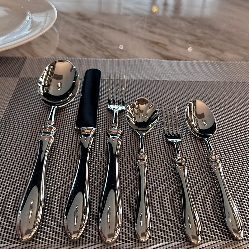 【德国5A款 三倍厚漂亮】轻奢316不锈钢罗马勺子叉子西餐餐具套装