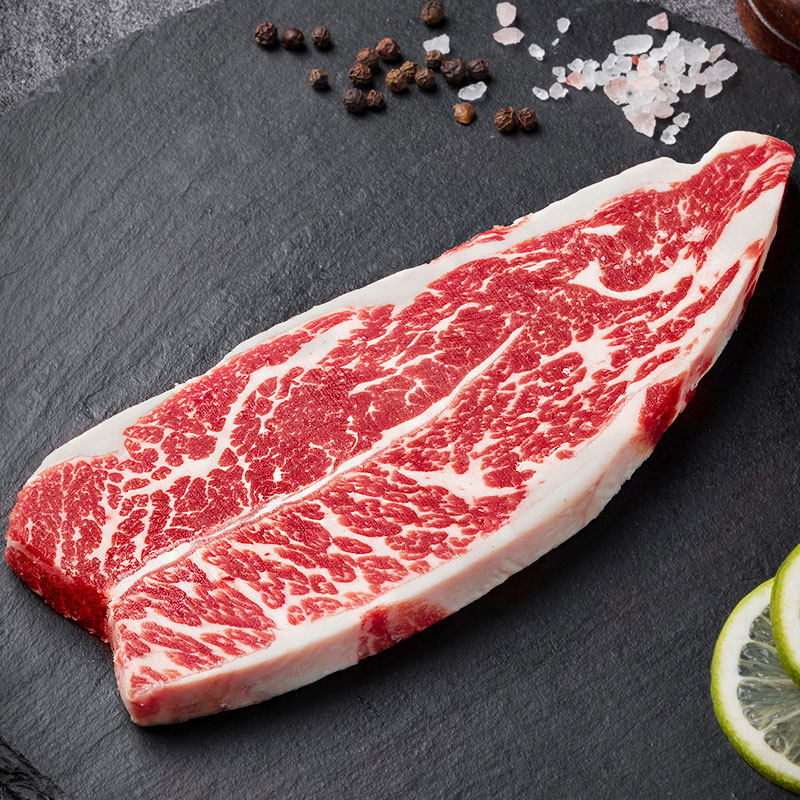 法国进口整条谷饲原切雪花牛小排厚切牛扒0添加儿童放心吃烤肉