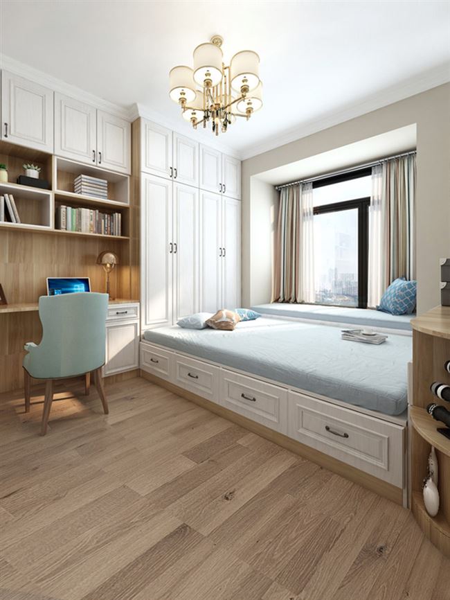 榻榻米带衣柜书桌图片