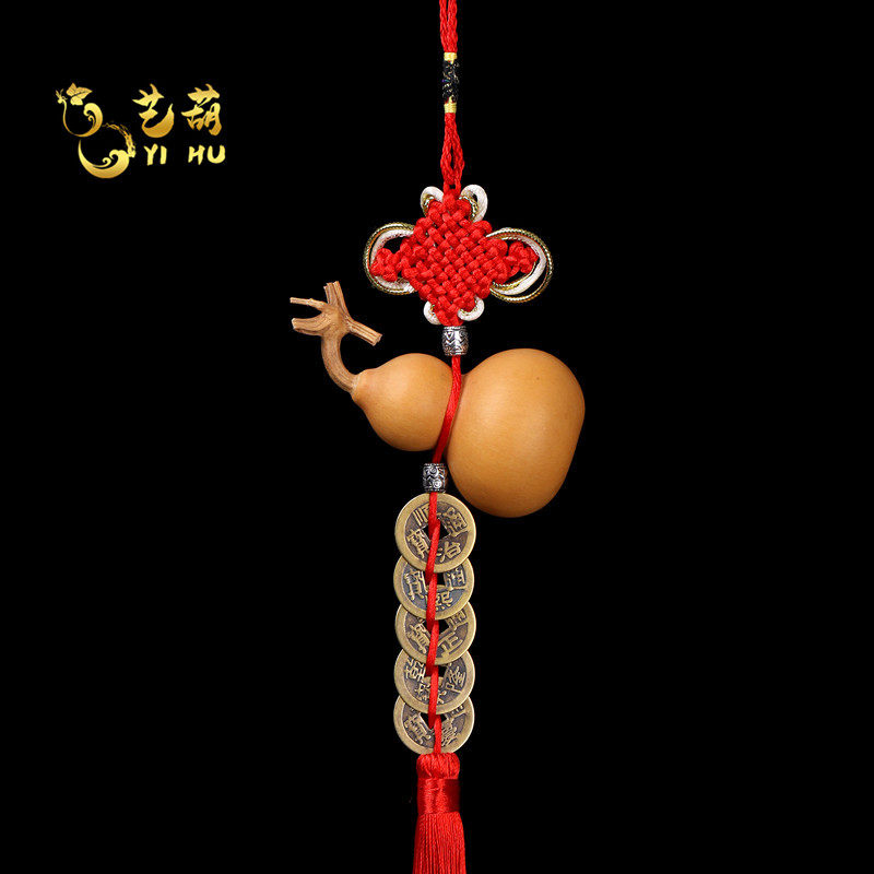 天然葫芦挂件五帝钱风水化解门对门卧室门冲厨房厕所镜子横梁摆件