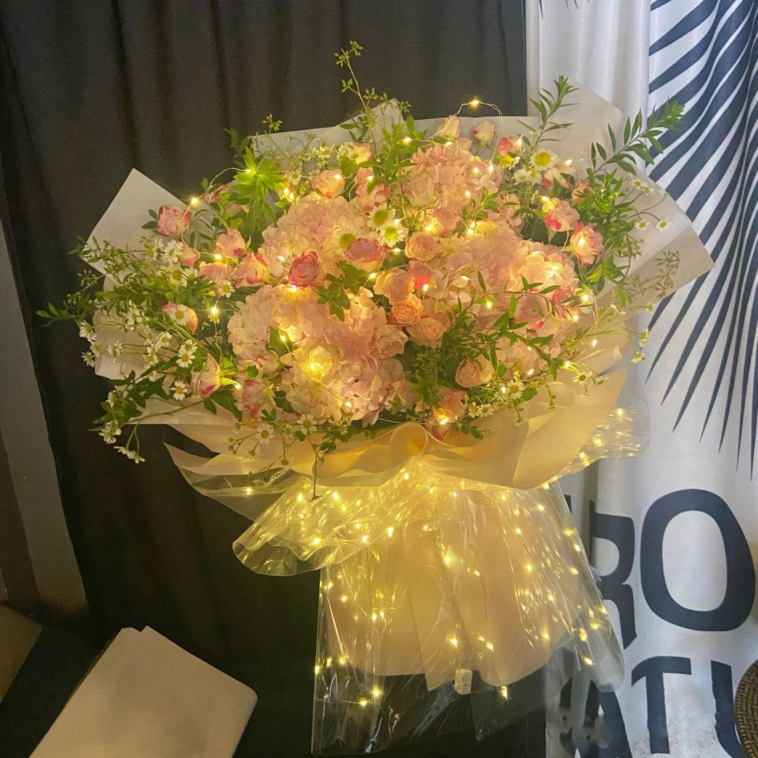 鲜花速递同城绣球玫瑰花混搭花束西安北京上海广州南京生日送花店