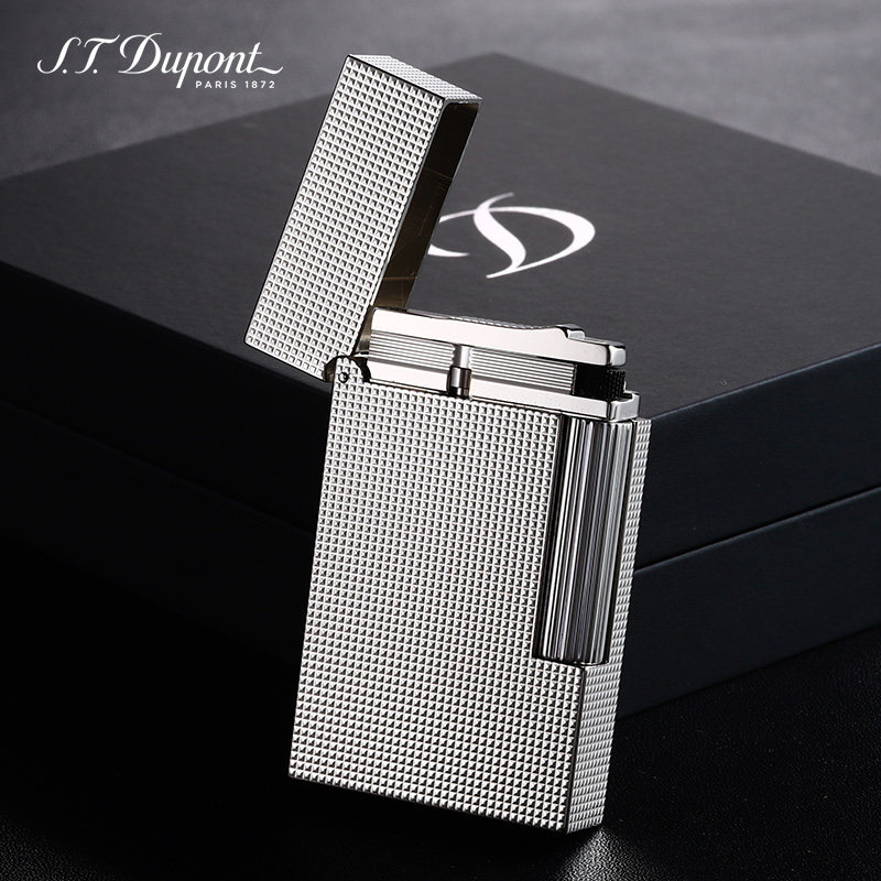 stdupont原装法国都彭打火机正品ligne2银色充气金属朗声送礼物