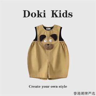 DOKI KIDS~女宝宝夏装套装男宝纯棉套头无袖时髦洋气卡通夏季潮装