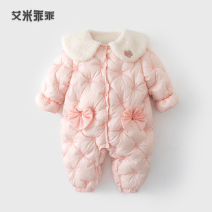 6一12月婴儿衣服冬装女宝宝公主棉衣3新生儿冬季外出抱衣加厚外套