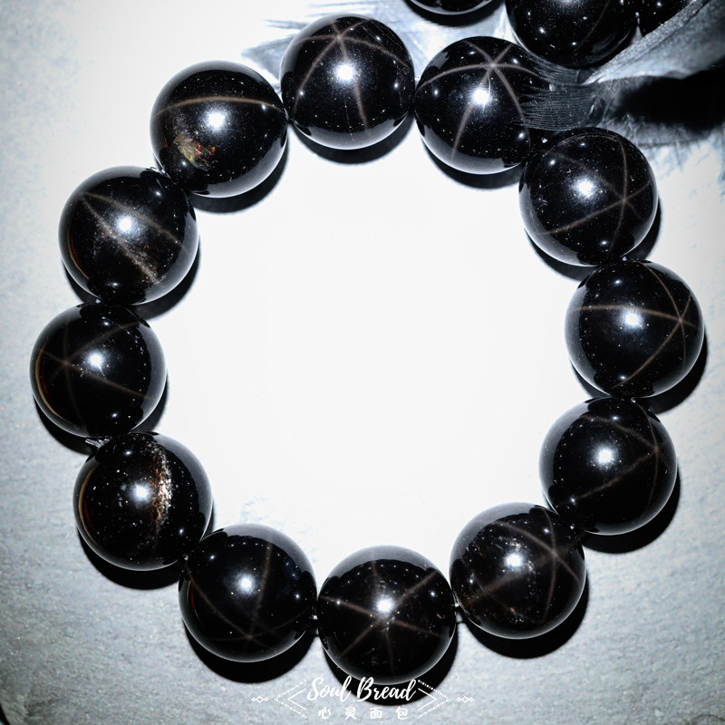心灵面包喜马拉雅黑金刚手串项链透体稀有盘珠腰链