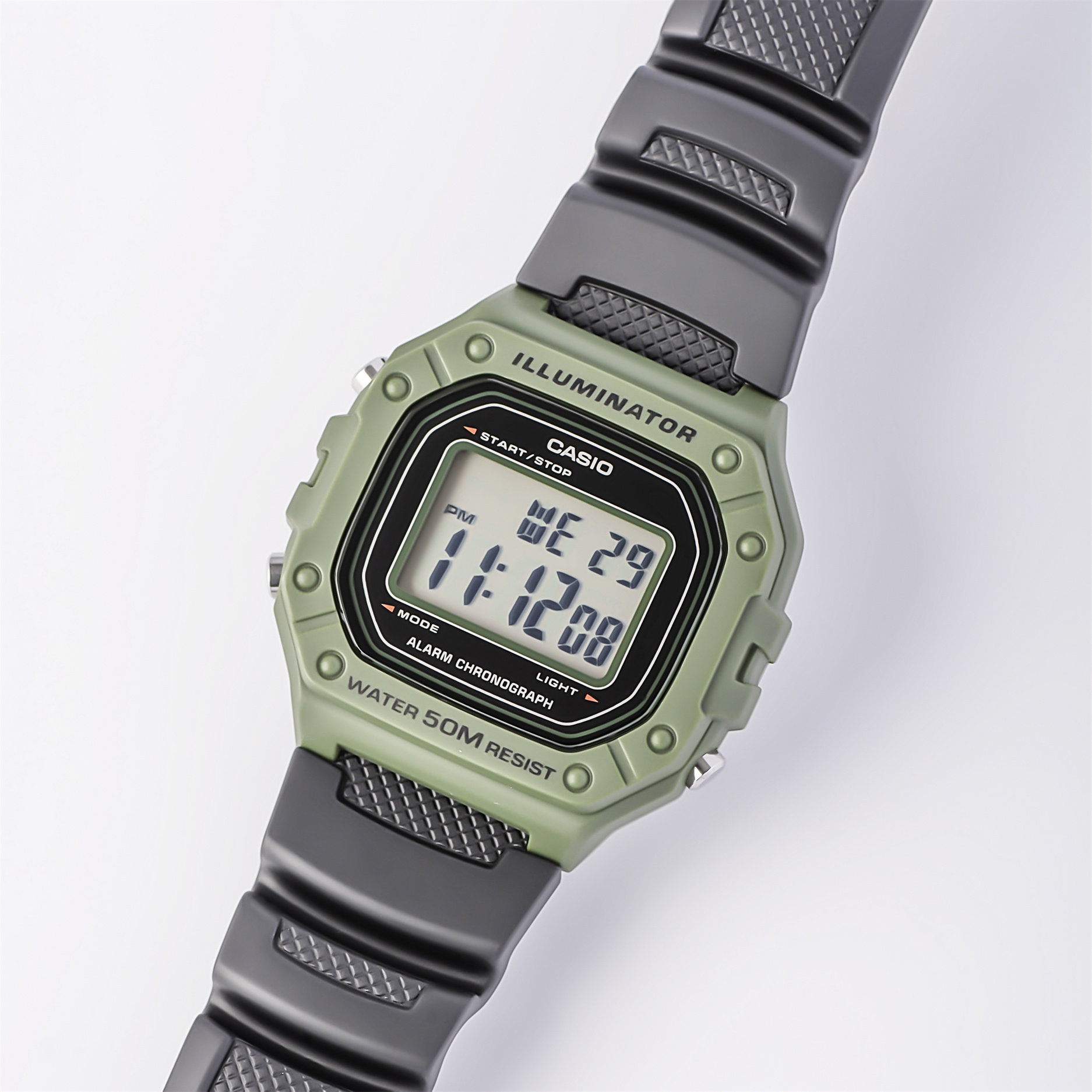 卡西欧casio户外运动时尚腕表小方块数显防水w218h-1a/2a/3a/4b2