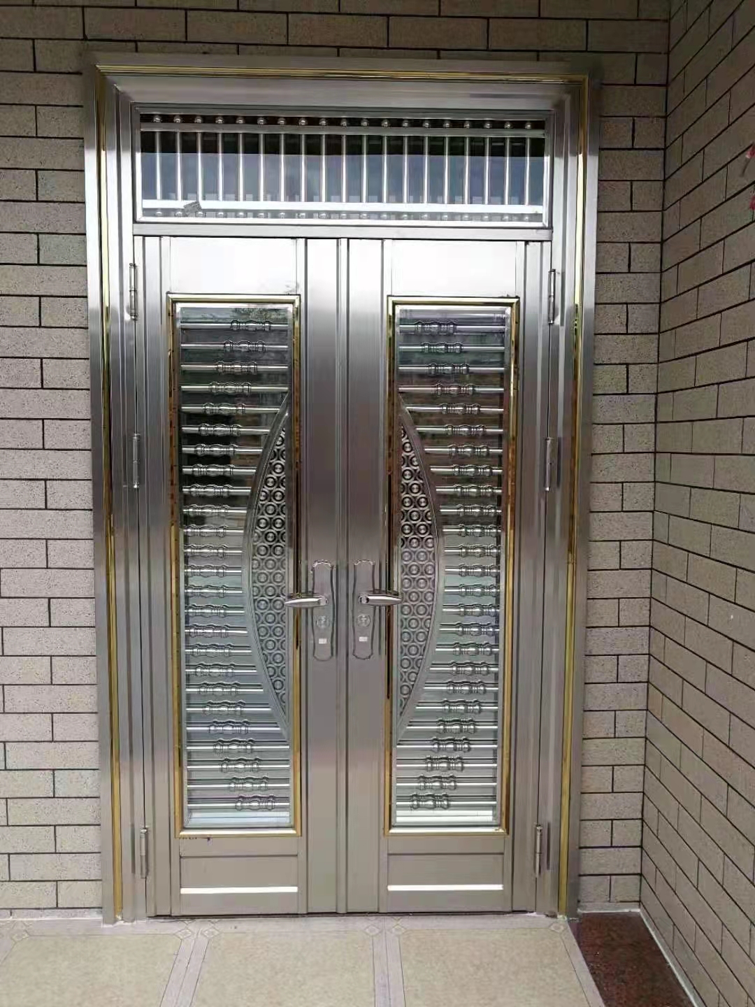 304不锈钢大门双开门别墅家用入户门防盗门进户门农村自建房大门