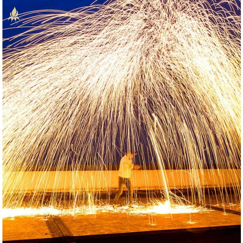 新年创意钢丝棉烟花抖音手摇甩花火铁丝棉打铁花烟火呲花拍摄道具