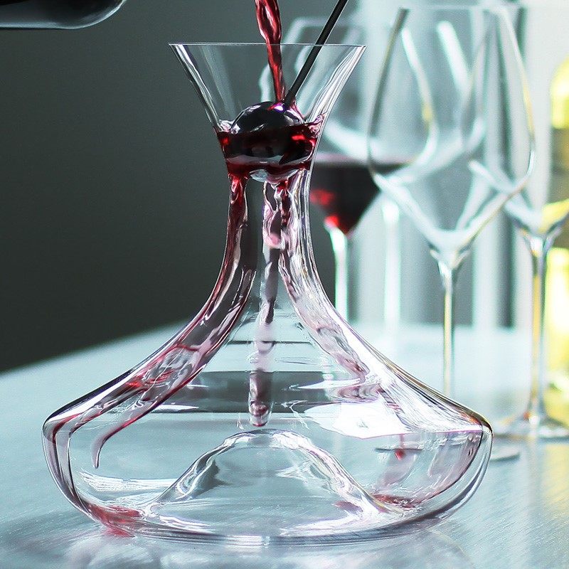 duvino创意瀑布红酒醒酒器壶套装家用 水晶玻璃葡萄酒分酒器个性