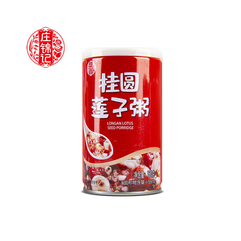 庄锦记桂圆莲子八宝粥320g6罐红豆薏米黑米紫薯方便速食整箱包邮