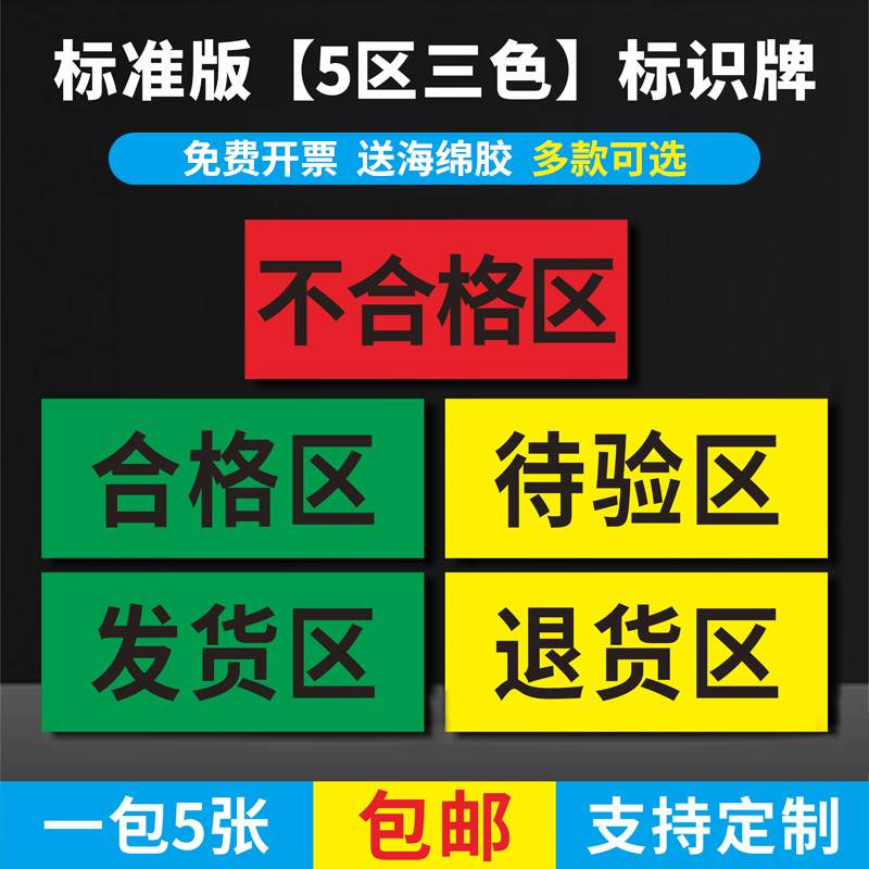 合格区仓库药房药店超市区域分区标识牌不合格品区待检验区发货区退货区阴凉库药品分区划线标志牌定制包邮