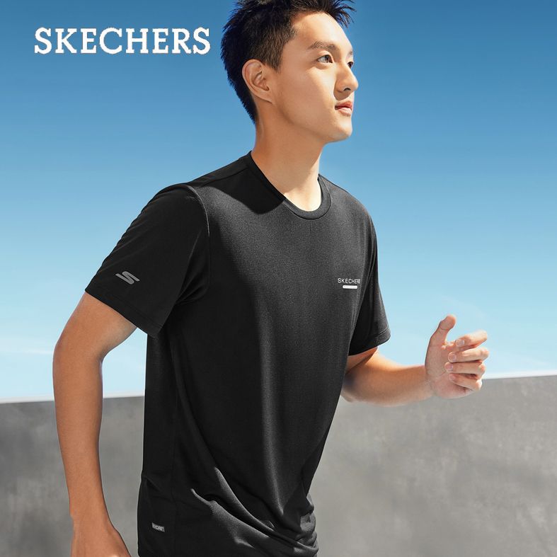 Skechers斯凯奇2024新款运动T恤男女款圆领短袖吸湿速干P224M084