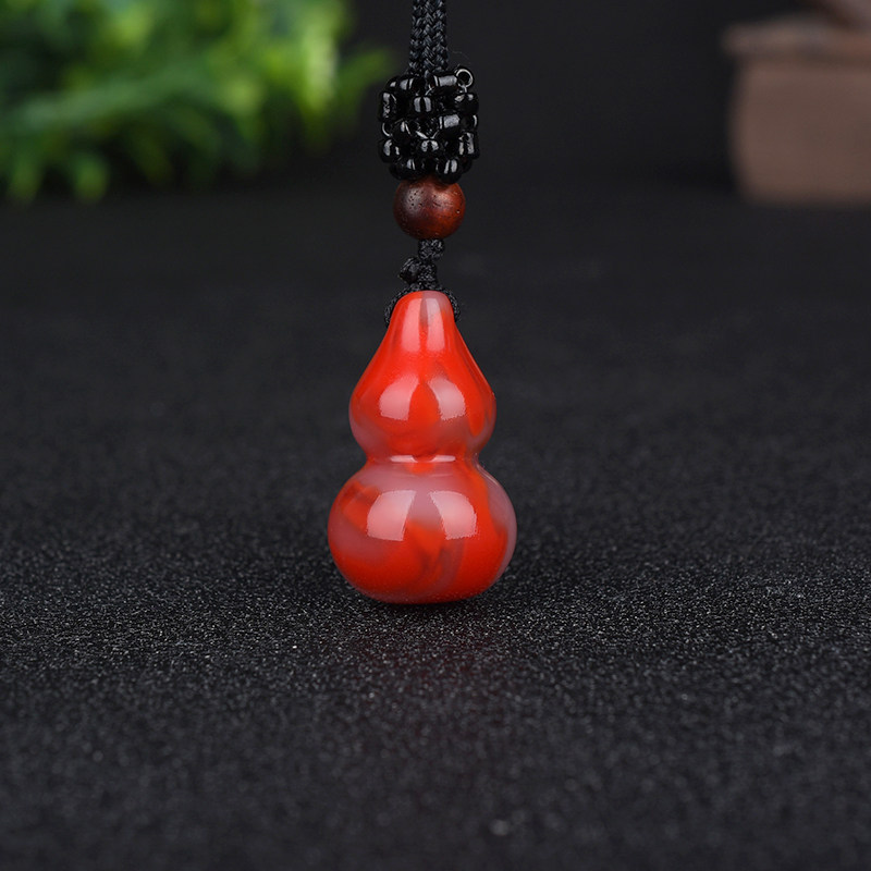 新疆和田玉小葫芦吊坠鸡血玉葫芦挂件天然玉石福禄寿挂件坠项链坠