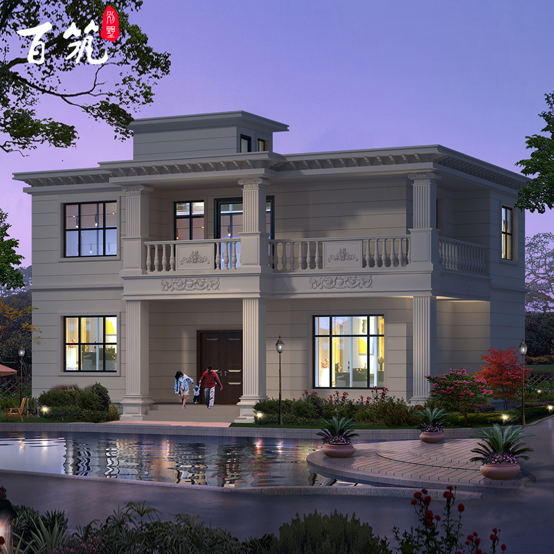 2134两二层楼房别墅设计图纸宅基地农村简单自建房带阳台经济型小