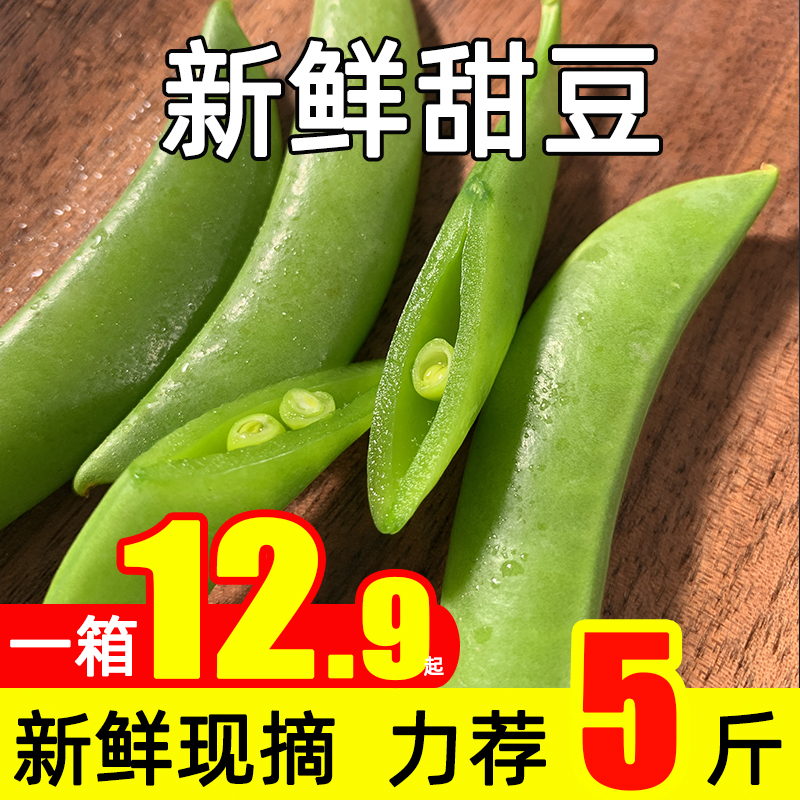 甜豆角新鲜现摘带壳吃5斤青豆鲜豆荚