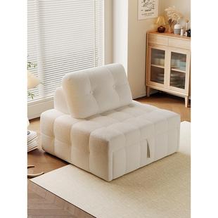 奶油风泡芙多功能两用可折叠客厅伸缩简约小户型双人单人沙发床