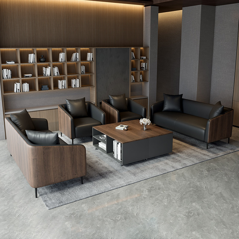 悦亭办公室商务沙发接待室休闲沙发会客区简约现代沙发茶几组合