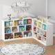 书架置物架简易儿童玩具收纳柜木质矮书柜简约家用落地格子储物柜