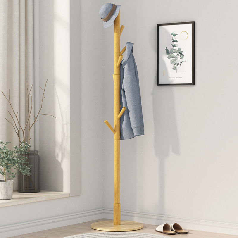 实木衣架落地卧室家用简易挂衣架子室内衣服挂架立式衣帽架置物架