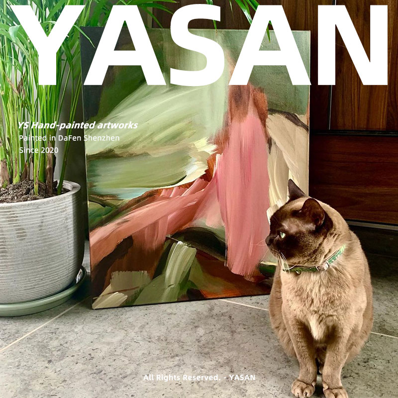 YASAN 纯手绘抽象油画客厅大尺寸无框画卧室小众装饰画艺术肌理画